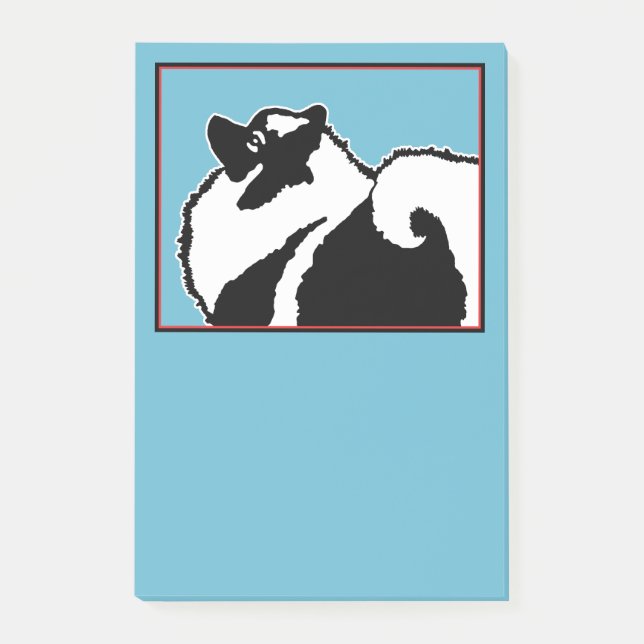 Keeshond Graphics - Cute Original Hund Art Post-it Block (Framsida)