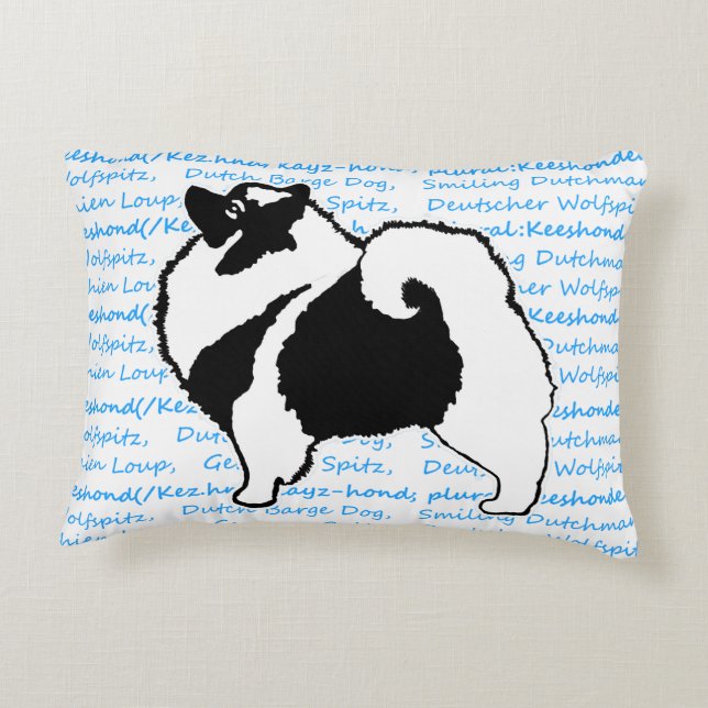 Keeshond Graphics - Cute Original Hund Art Prydnadskudde (Baksidan)