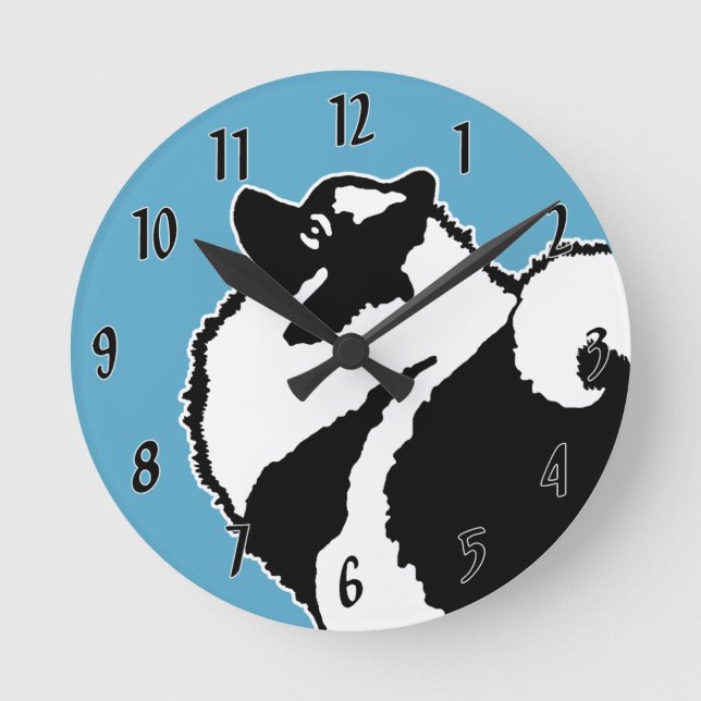Keeshond Graphics - Cute Original Hund Art Rund Klocka (Framsida)