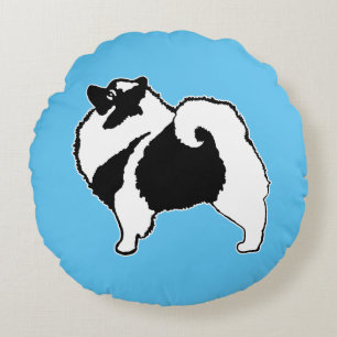 Keeshond Graphics - Cute Original Hund Art Rund Kudde