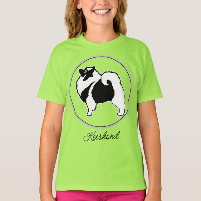 Keeshond Graphics - Cute Original Hund Art T Shirt (Framsida)