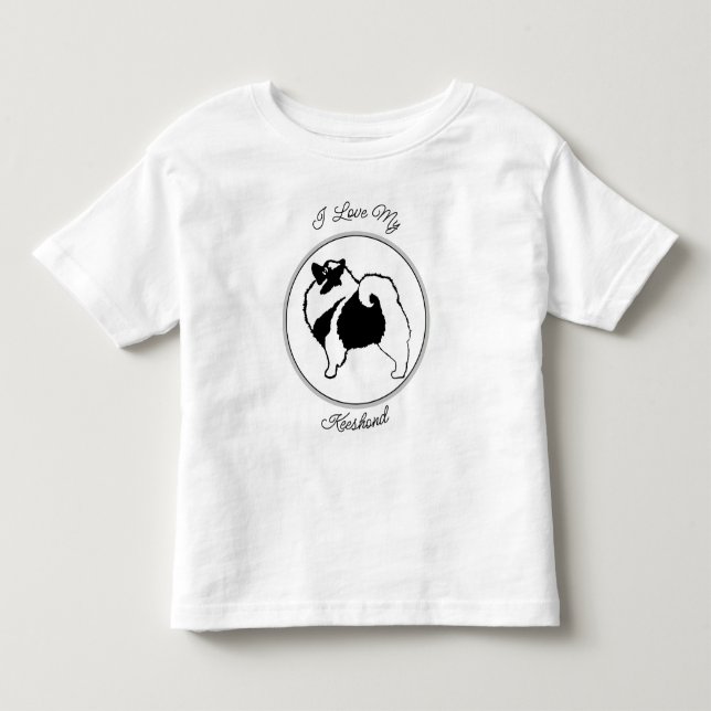 Keeshond Graphics - Cute Original Hund Art T Shirt (Framsida)
