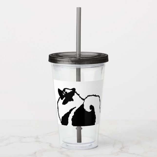 Keeshond Graphics - Cute Original Hund Art Take Away Mugg (Framsida)