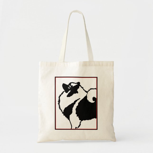 Keeshond Graphics - Cute Original Hund Art Tygkasse (Framsidan)