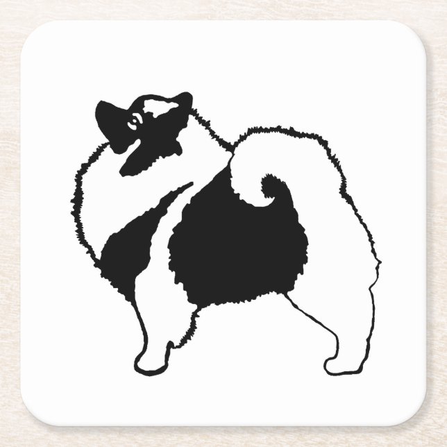 Keeshond Graphics - Cute Original Hund Art Underlägg Papper Kvadrat (Framsidan)