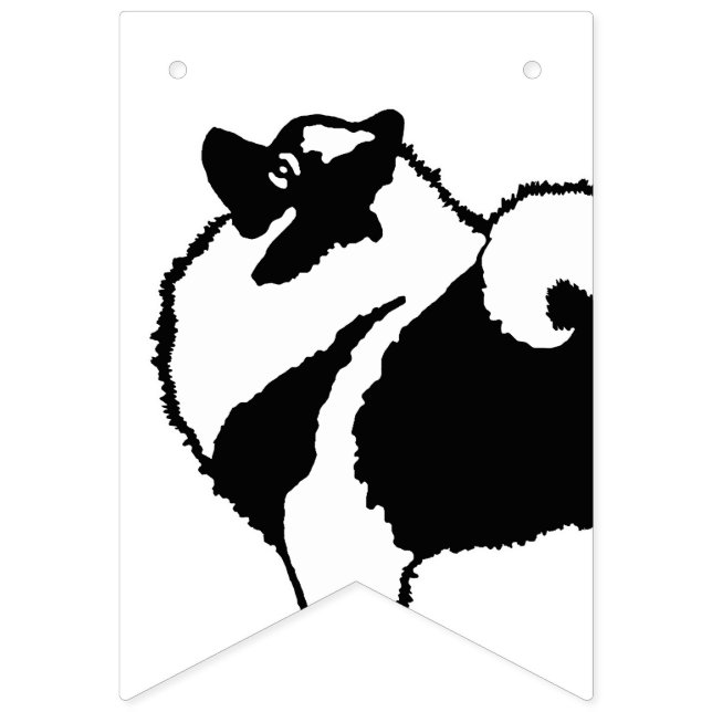 Keeshond Graphics - Cute Original Hund Art Vimplar (Första flaggan)