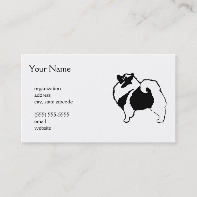 Keeshond Graphics - Cute Original Hund Art Visitkort (Framsida)