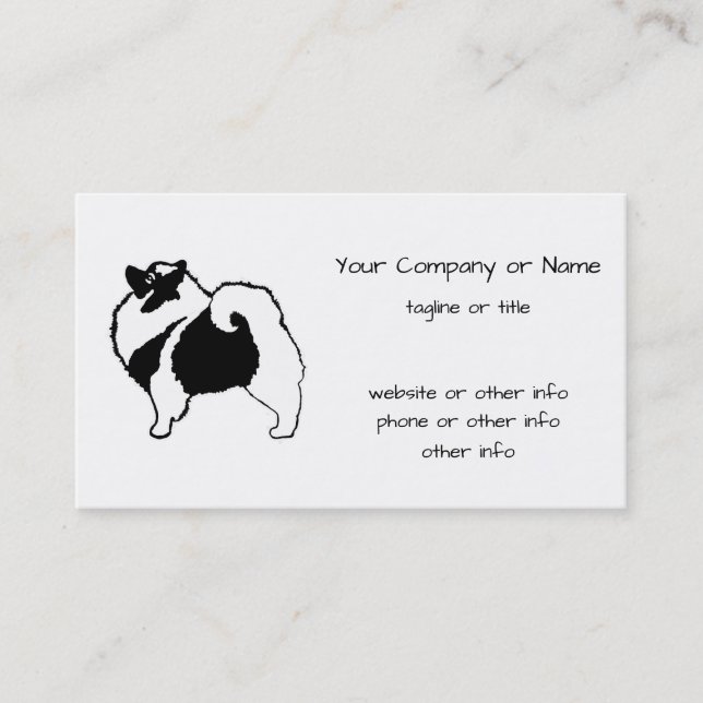 Keeshond Graphics - Cute Original Hund Art Visitkort (Framsida)