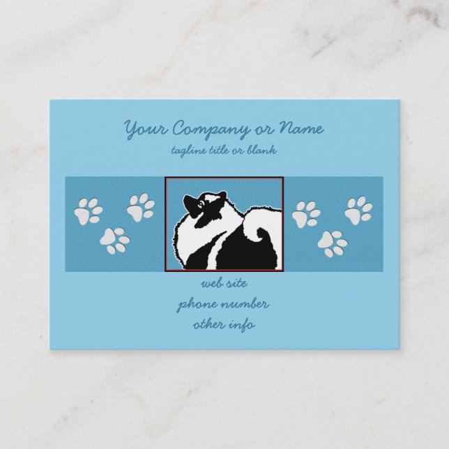 Keeshond Graphics - Cute Original Hund Art Visitkort (Framsida)