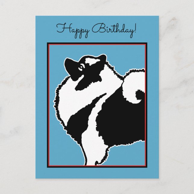 Keeshond Graphics - Cute Original Hund Art Vykort (Framsida)