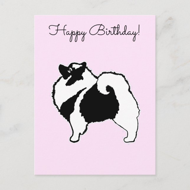 Keeshond Graphics - Cute Original Hund Art Vykort (Framsida)