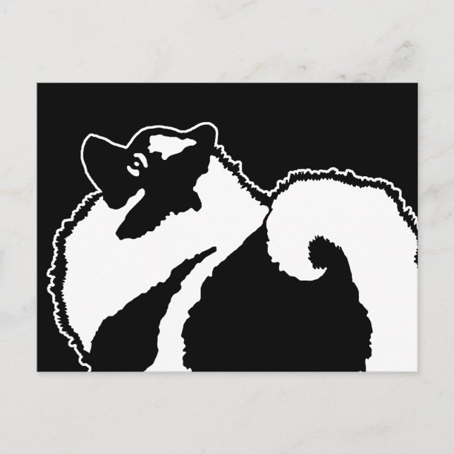 Keeshond Graphics - Cute Original Hund Art Vykort (Framsida)