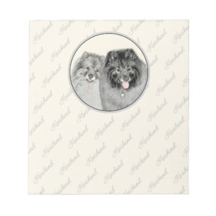 Keeshond Graphics Keeshond Mamma and Son Antecknin Anteckningsblock