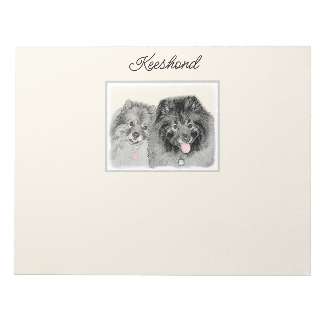 Keeshond Graphics Keeshond Mamma och Son Anteckningsblock (Framsida)