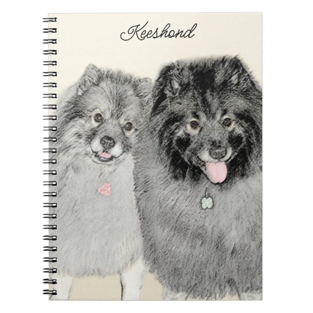 Keeshond Graphics Keeshond Mamma och Son Anteckningsbok (Framsidan)