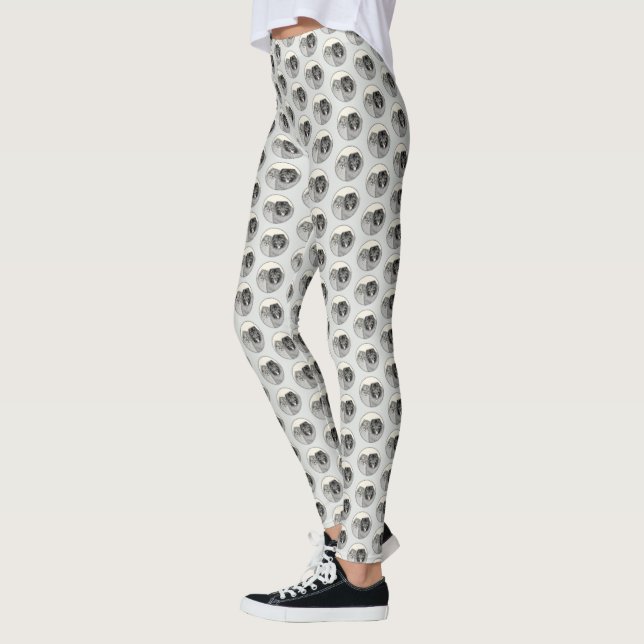Keeshond Graphics Keeshond Mamma och Son Leggings (Vänster)