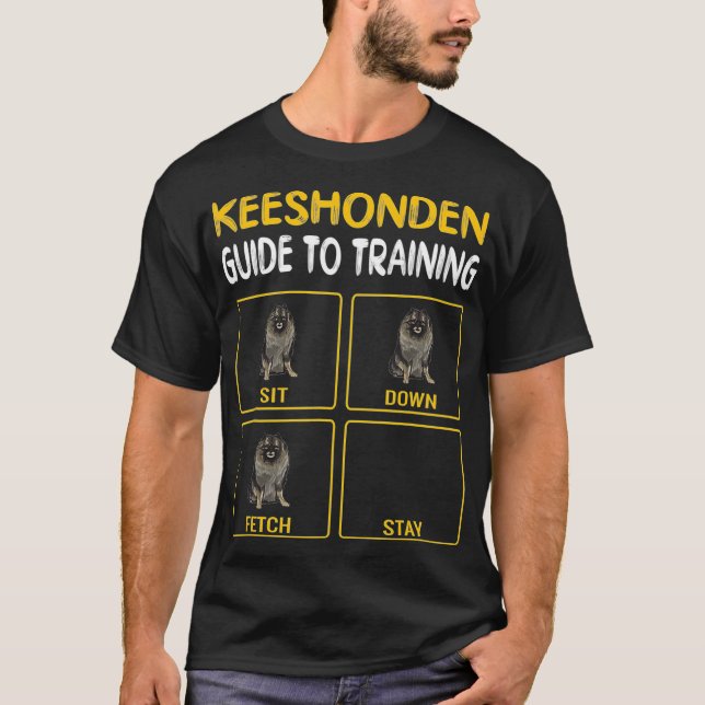 Keeshond Guide to Training Hund Obedience T Shirt (Framsida)