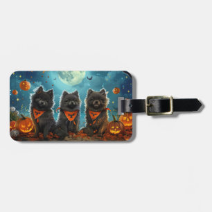 Keeshond Halloween Spooky Bagagebricka
