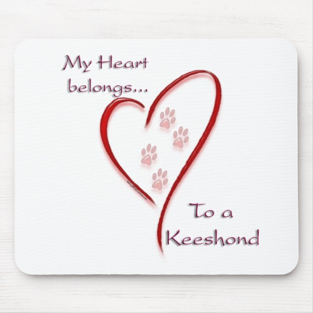 Keeshond Heart-Tillhör Musmatta (Framsidan)