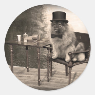 Keeshond-herrans eftermiddag runt klistermärke