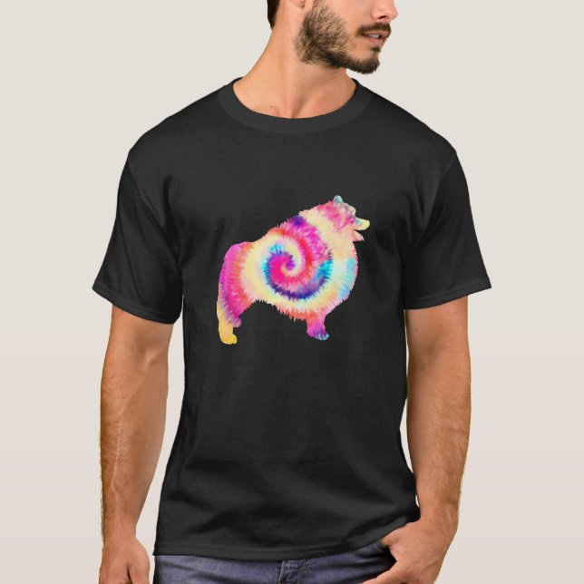 Keeshond Hund älskare Hundägare Tie Dye T Shirt (Framsida)
