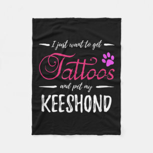 Keeshond Hund älskare Tattoo Rolig hund Mamma Gift Fleecefilt