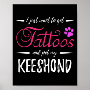 Keeshond Hund älskare Tattoo Rolig hund Mamma Gift Poster