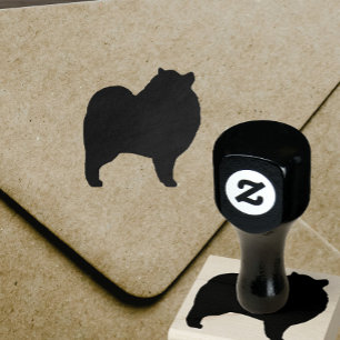 Keeshond Hund aveln Silhouette Stämpel