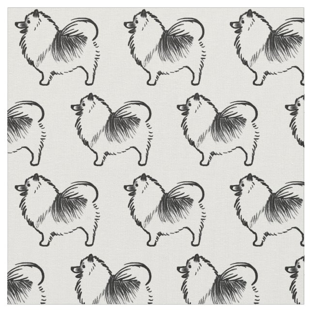 Keeshond Hund Black and White Tyg (Närbild)