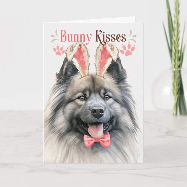 Keeshond Hund Bunny Öron för Påsk Helgkort (Framsida)