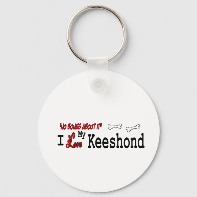 Keeshond Hund Gifts Nyckelring (Framsida)