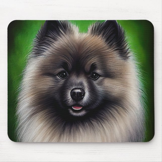 Keeshond Hund i St. Patrick Dress Musmatta (Framsidan)