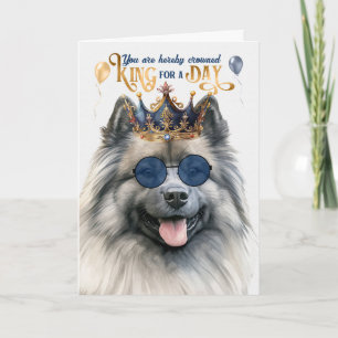 Keeshond Hund Kung för dag Funny Birthday Kort