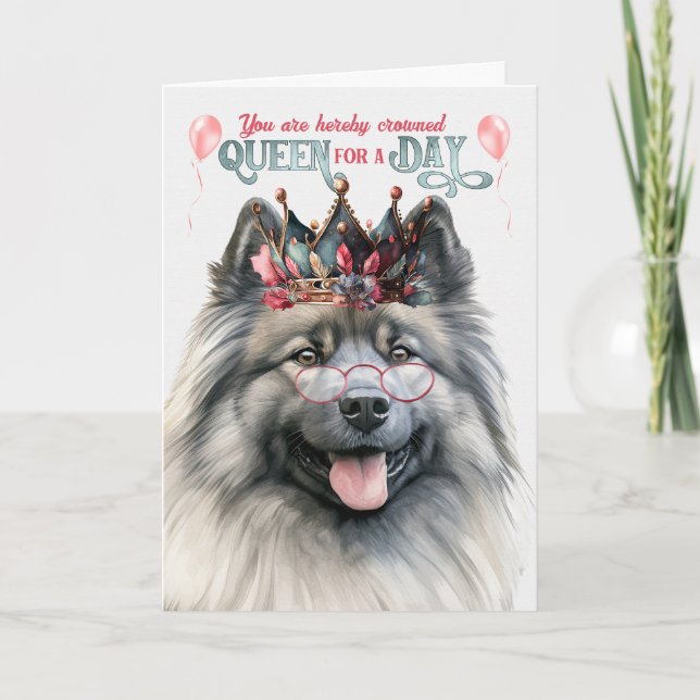 Keeshond Hund Queen Day Funny Birthday Kort (Framsida)