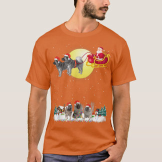 Keeshond Hund Reindeer Hund Ljus jul Älskare T T Shirt