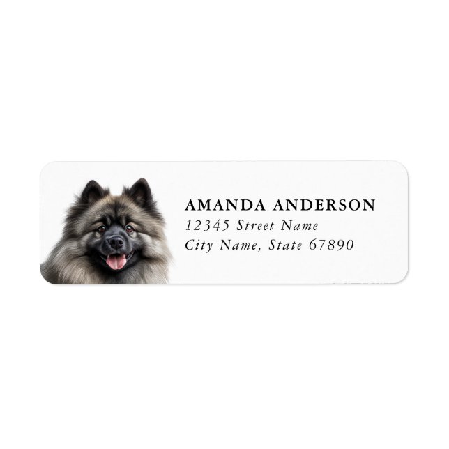 Keeshond Hund Returadressetiketter Returadress Etikett (Framsidan)