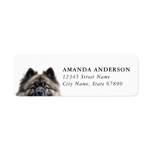 Keeshond Hund Returadressetiketter Returadress Etikett (Framsidan)