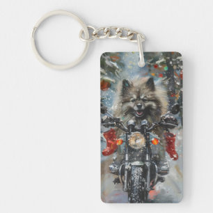Keeshond Hund Ridning Motorcykel Jul