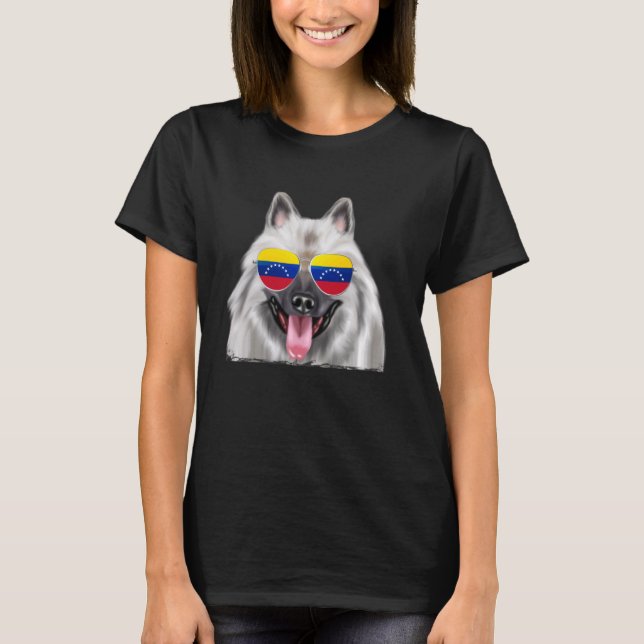 Keeshond Hund Venezuela Sunglasses T Shirt (Framsida)