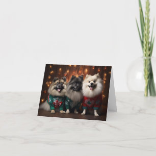 Keeshond Hundar julkort Kort
