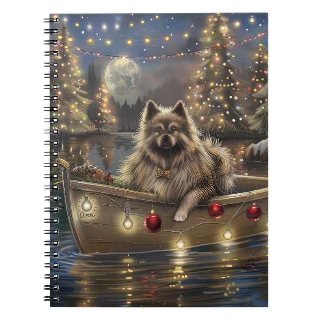 Keeshond jul Festive Voyage Anteckningsbok (Framsidan)