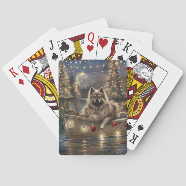 Keeshond jul Festive Voyage Casinokort (Baksidan)