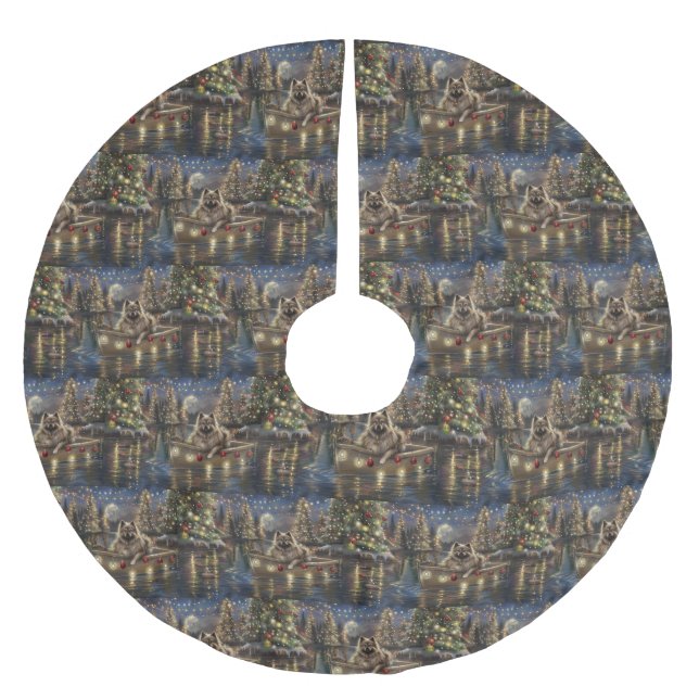 Keeshond jul Festive Voyage Julgransmatta Borstad Polyester (Framsidan)