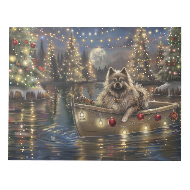 Keeshond Jul Festlig resa Anteckningsblock (Framsida)