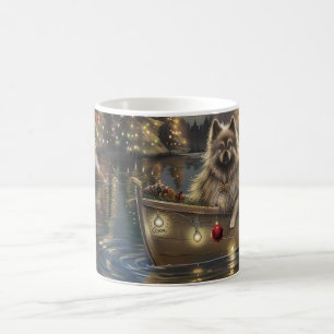 Keeshond Jul Festlig resa Kaffemugg