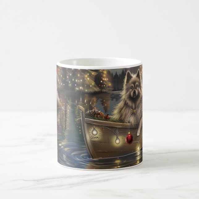 Keeshond Jul Festlig resa Kaffemugg (Center)
