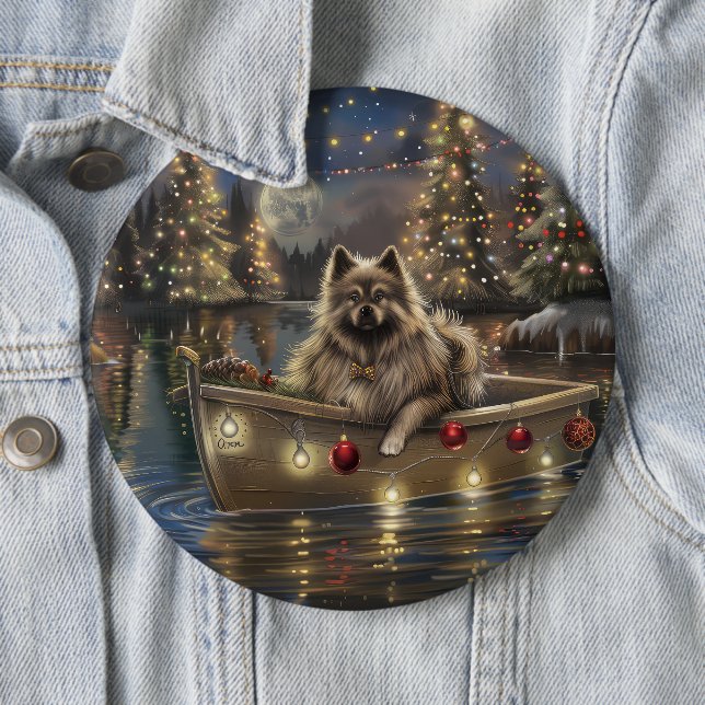 Keeshond jul firande resa knapp (In Situ)