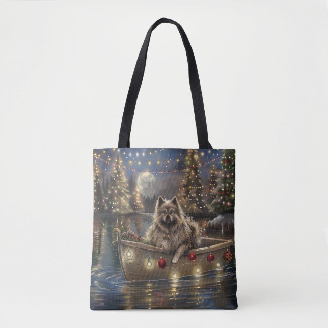 Keeshond jul firande resa tygkasse (Framsida)