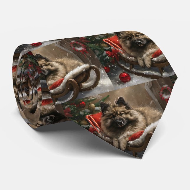keeshond Jul Hund Festiv Slips (Rullad)