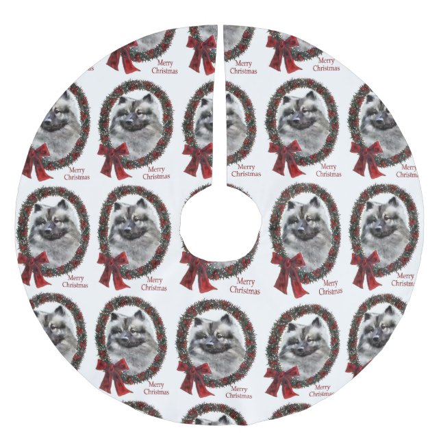 Keeshond-jul Julgransmatta Borstad Polyester (Framsidan)